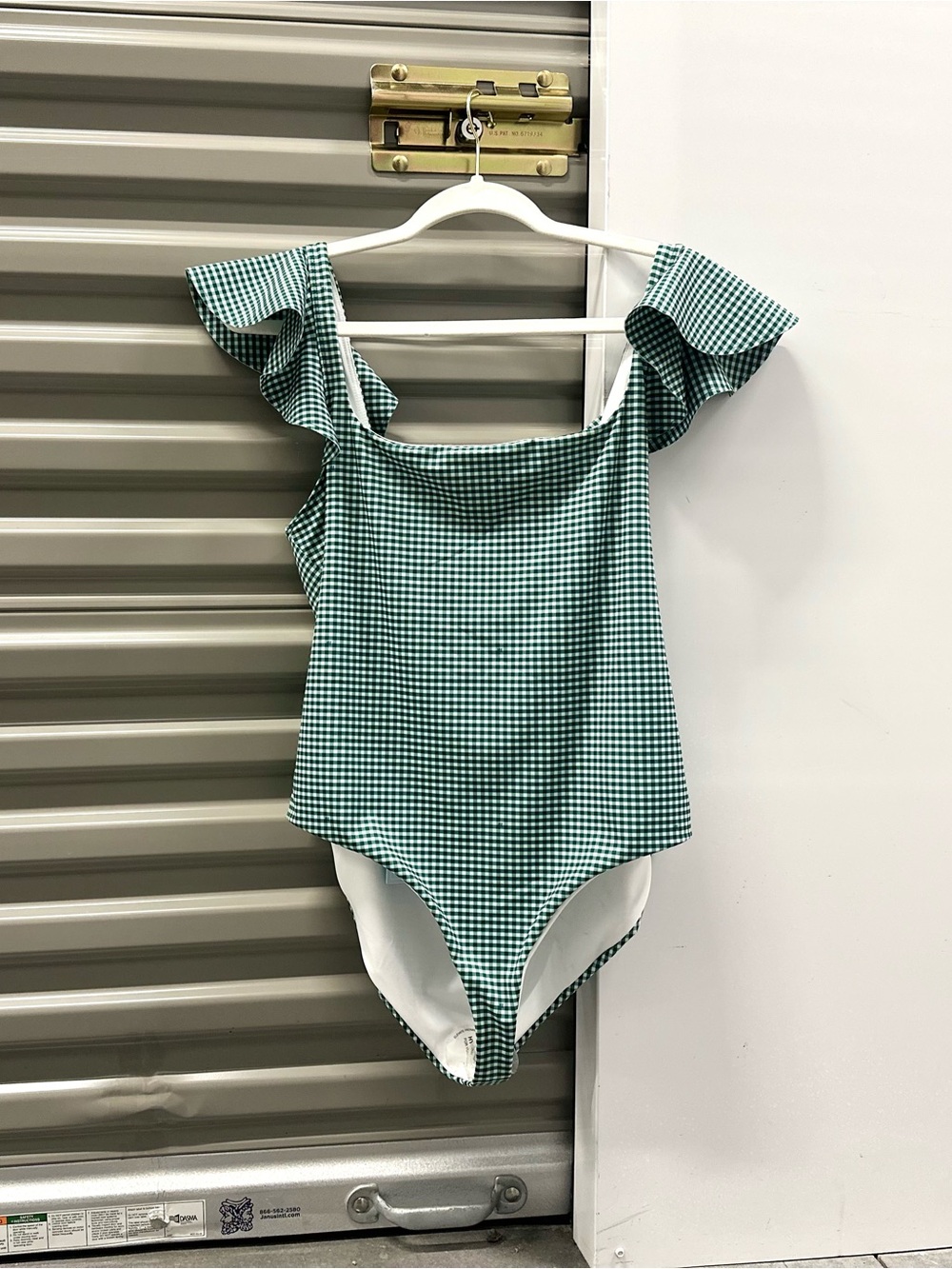 NWT Hill House Home Rosie One-Piece Swimsuit (Emerald Gingham)